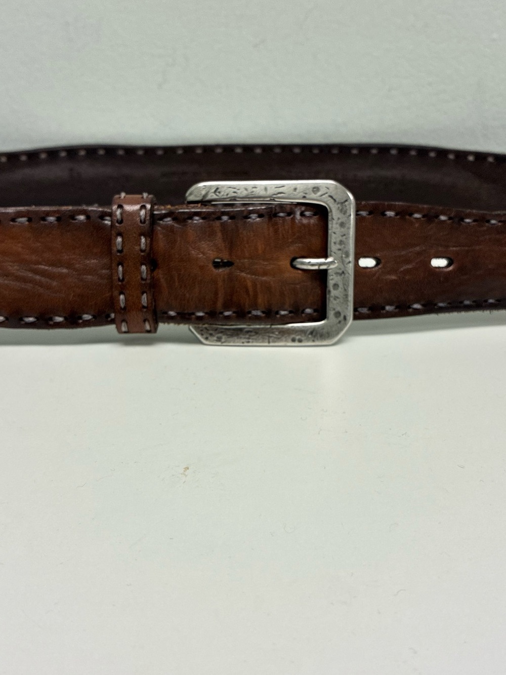 $398 Brand New John Varvatos Collection Stitched brown Belt Size 34